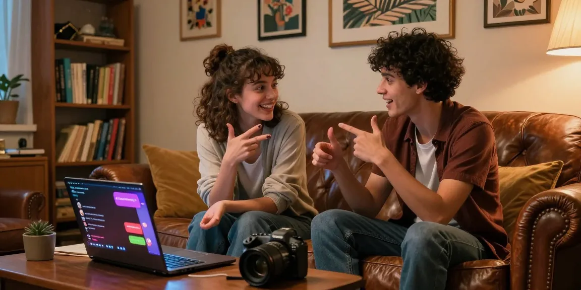 Engaging NSFW chat experience showing playful interaction on a cozy couch with an AI character.