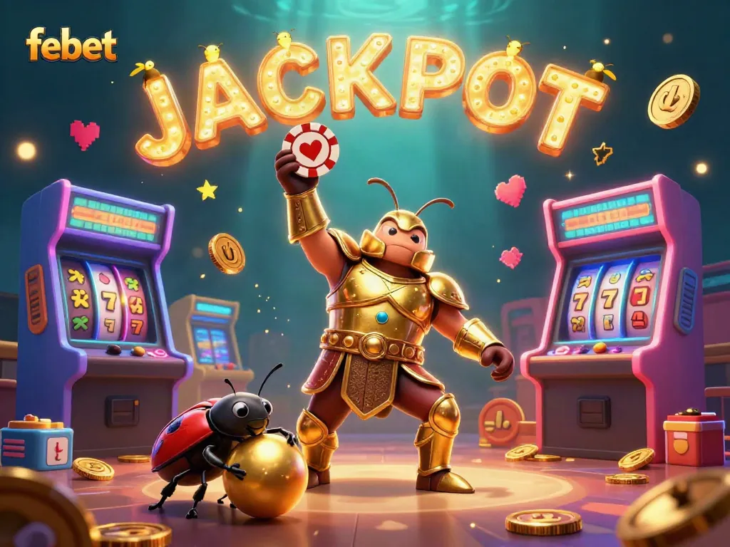 Join the excitement at febet with our exclusive online casino, featuring vibrant characters and casino elements.