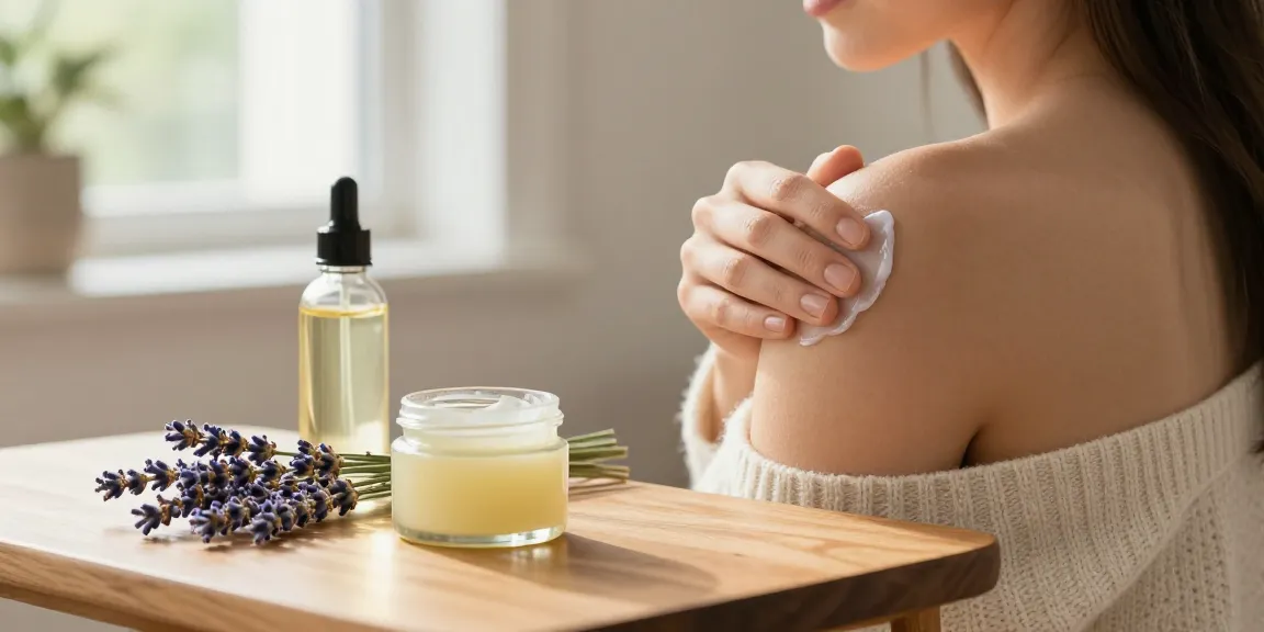 Applying cbd cream canada for soothing pain relief with natural ingredients nearby.