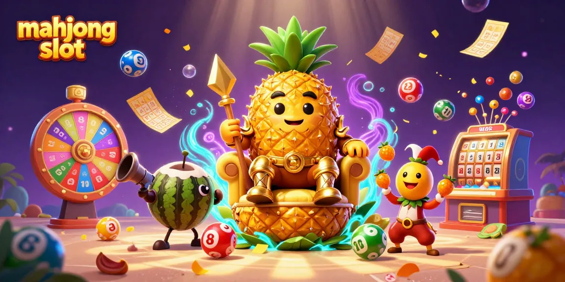Experience exciting gameplay with mahjong slot as golden pineapple king rules the beach casino scene.