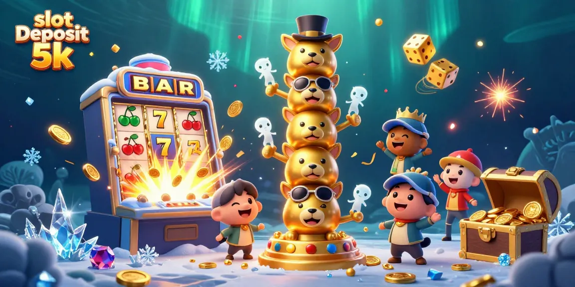 Experience thrilling jackpots with slot deposit 5k in this vibrant casino illustration