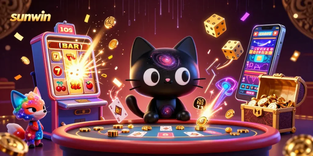 Win big with sunwin at this vibrant cosmic casino, featuring exciting games and characters.