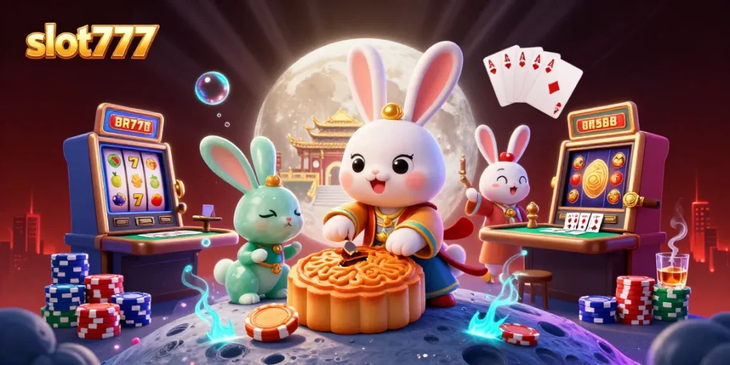 Engage in the thrilling slot777 experience with vibrant casino elements and animated folklore characters.